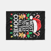 Couverture Polaire Most Likely To Eat All The Cookies Shirt Christmas (Devant (Horizontal))
