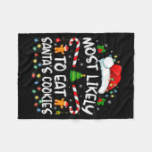 Couverture Polaire Most Likely To Eat Santa's Cookies Funny Christmas (Devant (Horizontal))