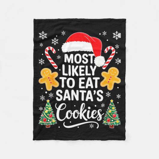 Couverture Polaire Most Likely To Eat Santa's Cookies Shirt Family Ch (Devant)