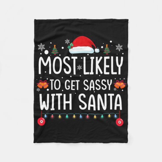 Couverture Polaire Most Likely To Get Sy With Santa Fun Family Christ (Devant)