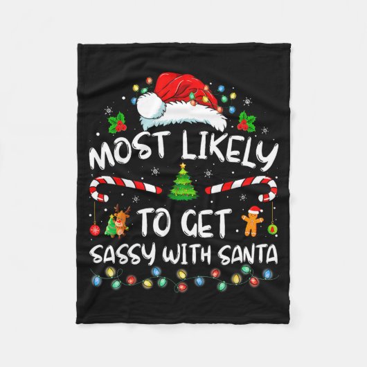 Couverture Polaire Most Likely To Get Sy With Santa Funny Family Chri (Devant)