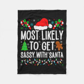 Couverture Polaire Most Likely To Get Sy With Santa Funny Family Chri (Devant)