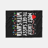 Couverture Polaire Most Likely To Get Sy With Santa Funny Matching Ch (Devant (Horizontal))