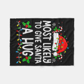 Couverture Polaire Most Likely To Give Santa Hug Family Matching Chri (Devant (Horizontal))