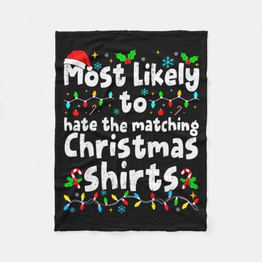 Couverture Polaire Most Likely To Hate The Matching Christmas Shirt F (Devant)