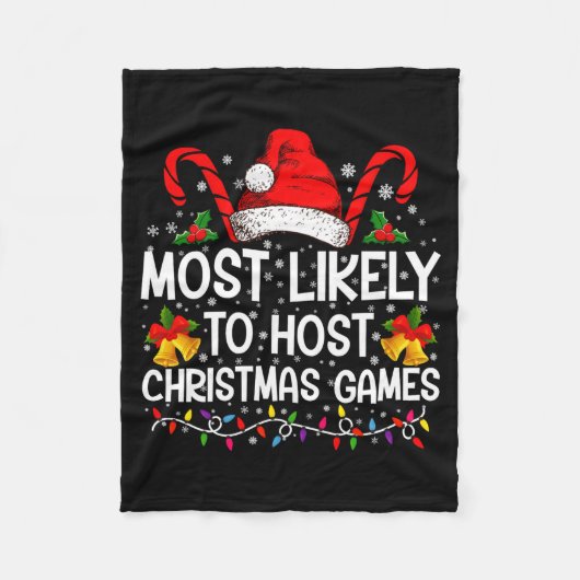 Couverture Polaire Most Likely To Host Christmas Games Family  (Devant)