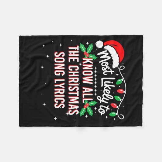 Couverture Polaire Most Likely To Know All The Christmas Song Lyrics (Devant (Horizontal))