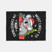 Couverture Polaire Most Likely To Nap On Christmas Funny Koala Xmas F (Devant (Horizontal))