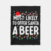 Couverture Polaire Most Likely To Offer Santa A Beer Family Matching (Devant)
