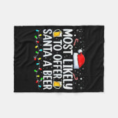 Couverture Polaire Most Likely To Offer Santa A Beer Funny Drinking C (Devant (Horizontal))