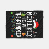 Couverture Polaire Most Likely To Pet The Reindeer Christmas (Devant (Horizontal))