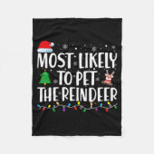 Couverture Polaire Most Likely To Pet The Reindeer Family Matching Ch (Devant)