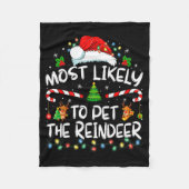 Couverture Polaire Most Likely To Pet The Reindeer Funny Christmas (Devant)