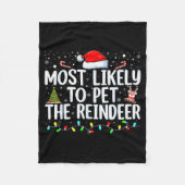 Couverture Polaire Most Likely To Pet The Reindeer Funny Family Chris (Devant)