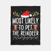 Couverture Polaire Most Likely To Pet The Reindeer Funny Matching Chr (Devant)