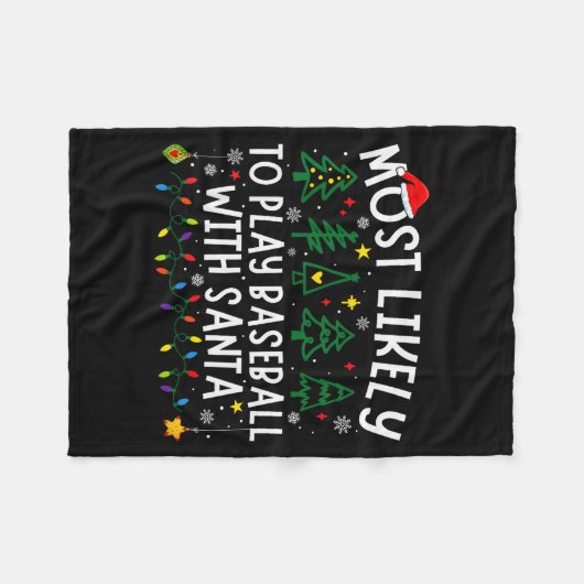 Couverture Polaire Most Likely To Play Baseball With Santa Matching C (Devant (Horizontal))