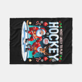 Couverture Polaire Most Likely To Play Hockey With Santa Christmas  (Devant (Horizontal))