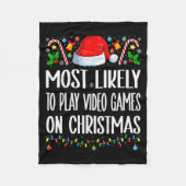 Couverture Polaire Most Likely To Play Video Games On Christmas Funny (Devant)
