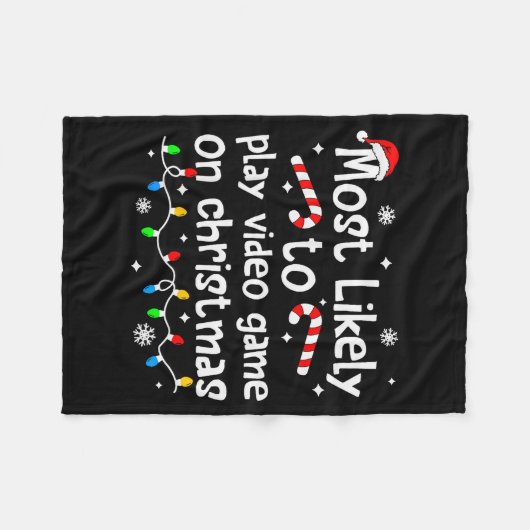 Couverture Polaire Most Likely To Play Video Games On Christmas Match (Devant (Horizontal))