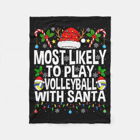 Couverture Polaire Most Likely To Play Volleyball With Christmas Voll (Devant)