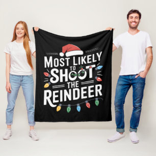 Couverture Polaire Most Likely To Shoot The Reindeer Family Christmas