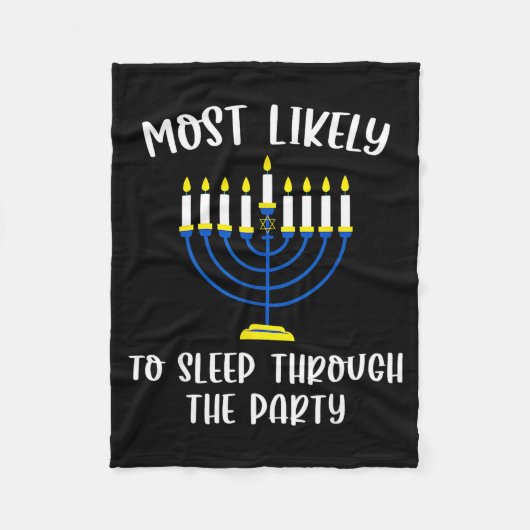Couverture Polaire Most Likely To Sleep Through Party Hanukkah Group (Devant)