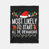 Couverture Polaire Most Likely To Start All The Shenanigans Funny Fam (Devant)