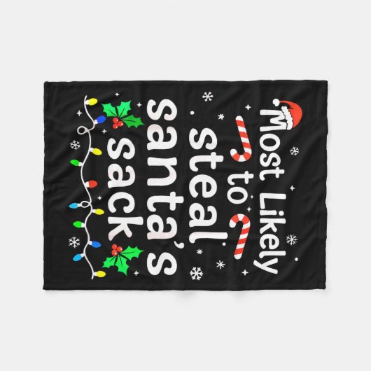 Couverture Polaire Most Likely To Steal Santa’s Sack Family Xmas Holi (Devant (Horizontal))
