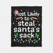Couverture Polaire Most Likely To Steal Santa’s Sack Family Xmas Holi (Devant)