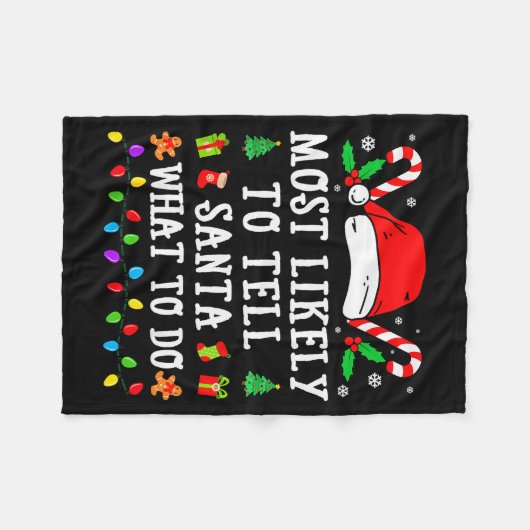 Couverture Polaire Most Likely To Tell Santa What To Do Christmas (Devant (Horizontal))