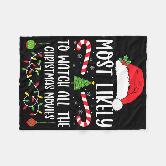 Couverture Polaire Most Likely To Watch All The Christmas Movies Xmas (Devant (Horizontal))