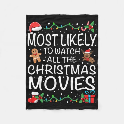 Couverture Polaire Most Likely To Watch The Christmas Movies Family C (Devant)