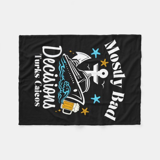 Couverture Polaire Mostly Bad Decisions Turks Caicos Spring Break  (Devant (Horizontal))