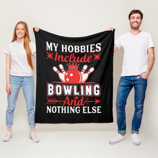Couverture Polaire Mot d'art de hobby de bowling mignon (En situation)