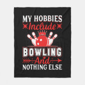 Couverture Polaire Mot d'art de hobby de bowling mignon (Devant)