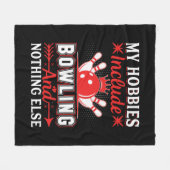 Couverture Polaire Mot d'art de hobby de bowling mignon (Devant (Horizontal))