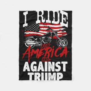 Couverture Polaire Motard anti-Trump pour la démocratie résiste contr