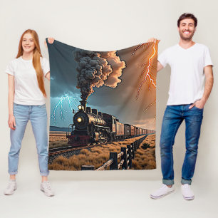Couverture Polaire Moteur de train à vapeur dans une tempête