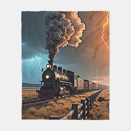 Couverture Polaire Moteur de train à vapeur dans une tempête (Devant)