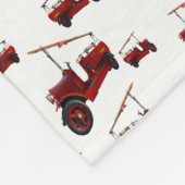 Couverture Polaire Moteur Vintage Rouge Avec Motif D'Échelle, (Coin)