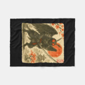 Couverture Polaire Mothman Samurai Japanese Warrior Costume Sumi-e Ar (Devant (Horizontal))