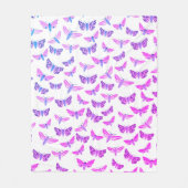 Couverture Polaire Moths Motif rose bleu pourpre (Devant)