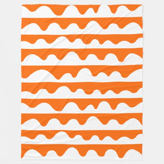 Couverture Polaire Motif 020815 - Blanc sur orange FF6600 (Devant)