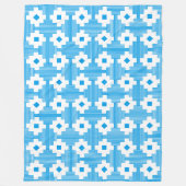 Couverture Polaire Motif 061214 - Blanc avec bleu 009dea (Devant)
