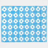 Couverture Polaire Motif 061214 - Blanc avec bleu 009dea (Devant (Horizontal))