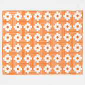 Couverture Polaire Motif 061214 - Blanc avec orange FF6600 (Devant (Horizontal))