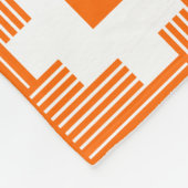 Couverture Polaire Motif 061214 - Blanc avec orange FF6600 (Coin)