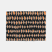 Couverture Polaire Motif 080515 - Blanc et orange sur noir (Devant (Horizontal))