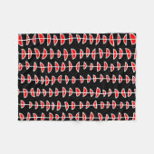 Couverture Polaire Motif 080515- Blanc et rouge sur noir (Devant (Horizontal))
