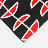 Couverture Polaire Motif 080515- Blanc et rouge sur noir (Coin)